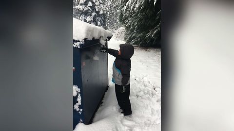 Toddler's Snowy Tumble