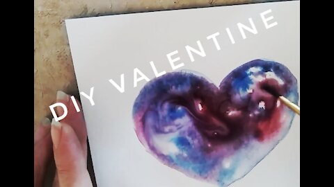 I heart art beginner speed paint | easy DIY heart card | DIY Valentine's day card