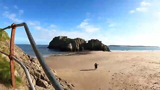 speedlapse. Castle beach Tenby. July 2022