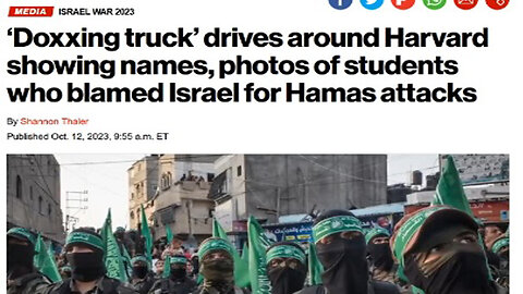 Doxxing Truck Rides Around Harvard Showing People Who Support HAMAS