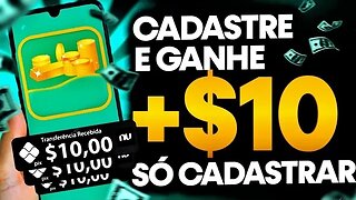 🔥CADASTRE E GANHE R$10 NA HORA E SAQUE NO PIX🤑 Aplicativo Pagando por Cadastro | #cadastreeganhe