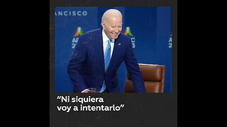 Biden no logra leer el nombre de una compañía durante un discurso en la APEC