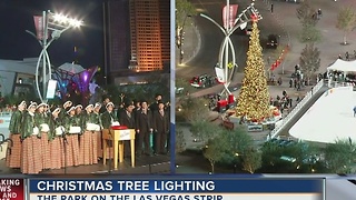 Christmas tree lit at The Park near T-Mobile Arena