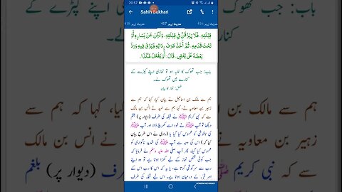 Hadees SHARIF Sahi bukhari SHARIF hadees number #417 in arbic urdu and English language