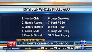 Auto thefts climbing in Colorado