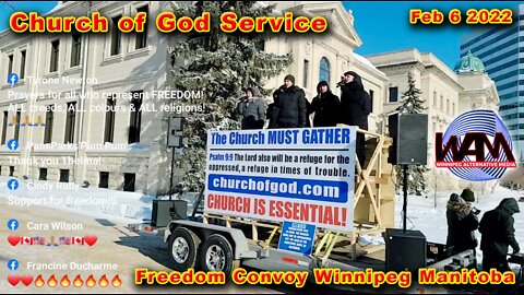 Church of God Service - Freedom Convoy Winnipeg Manitoba Feb 6 2022