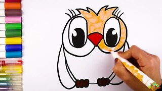 Drawing and Coloring an Owl for Kids & Toddlers | Ariu Land