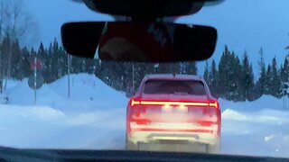 Audi Etron fully electric 13 min driving winter roads Virtual Exterior Mirrors in depth [4k 60 fps]
