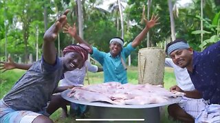 Mutton Leg Recipe | Mutton Uppa Kari | Full Goat Leg Fry | Village Cooking Channel