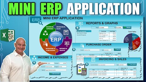 Learn How To Create This Mini ERP Application With Invoicing, Purchasing & Dashboard In Excel