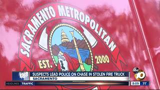 Suspects lead police on chase in stolen fire truck