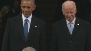 President Barack Obama, Vice President Joe Biden arrive at the presidential inauguration of Donald Trump