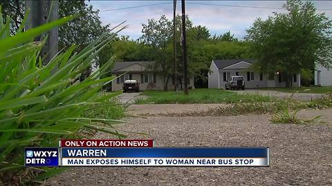 Man exposes himself to woman near bus stop