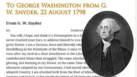 George Washington warned by GW Snyder of Illuminati sect of the Freemasons infiltrating the lodges