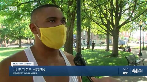 Protest organizer speaks on silent march