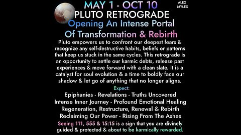 Pluto Retrograde | May 1st - Oct 10th 2023 - Intense Portal of Transformation and Rebirth