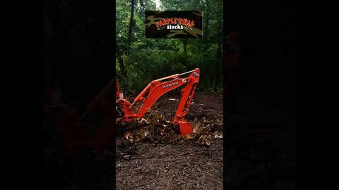 Removing a stump in less than 20min, with a Kubota BX23S