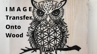Owl image transfer onto wood