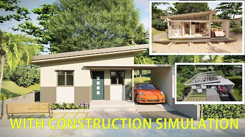 7 x 8.6m 2 bedroom 56 sq. m. small house design idea