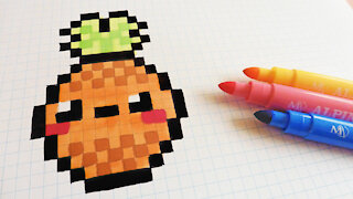 how to Draw Kawaii pineapple - Hello Pixel Art by Garbi KW