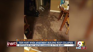 Roof collapse at apartment building