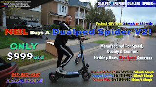 Neil In Brampton Buys A Dualped Spider V2 Fastest 48V Scooter Anywhere!