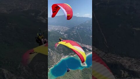 Paragliding of beautiful sky