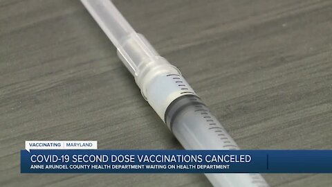 COVID-19 second dose vaccinations canceled