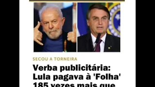 Revista Oeste: Lula pagava 185 x mais que Bolsonaro a Folha de SP