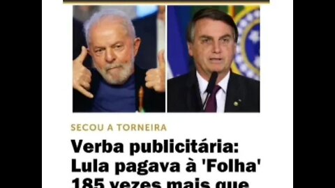 Revista Oeste: Lula pagava 185 x mais que Bolsonaro a Folha de SP