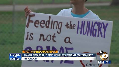 El Cajon Mayor speaks out amid homeless feeding controversy