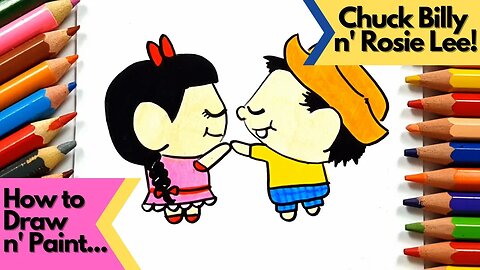 How to draw and paint Chuck Billy and Rosie Lee from the Monica's Gang