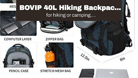 BOVIP 40L Hiking Backpack Waterproof Lightweight Daypack Travel Sports Camping Backpack for Men...