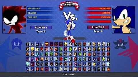 Fleetway Sonic VS Werehog & Sonic Dark & Sonic Black I Sonic Sonic Battle MUGEN HD