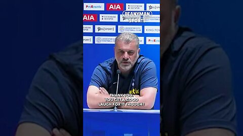 'Did you get a good laugh?!' | Ange Postecoglou UNIMPRESSED by reporter with Kane Bayern shirt joke