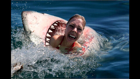 BIG WHITE SHARK ATTACK HUMAN *SCARY*