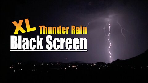 Relaxing Music 2021 | Strong Thunderstorm Raining Night (Black Screen) | Study | Sleep | Work |