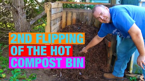 2nd flipping of the hot compost bin