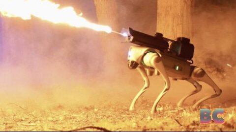 Flamethrowing robot dog that can shoot fire up to 30ft goes on sale