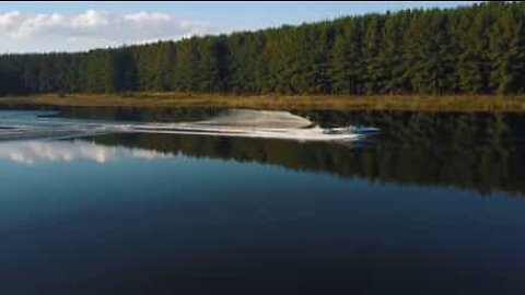 Stunning images of water skiing on a beautiful lake in South Africa