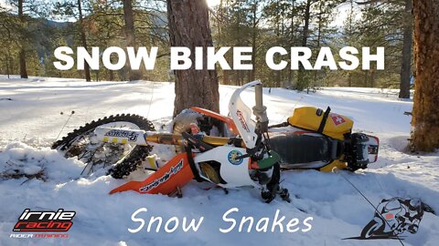 Snow Bike Crash (KTM 300 TPI) - Snow Snakes | Dirtbike Survivorman