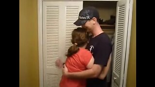 American soldier coming home for the first time in a year to see his little sister for her Birthday.