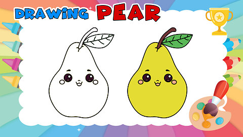 How to draw Pear | Pear Drawing | fruit Drawing
