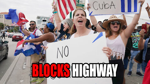 Cuban Protestors Block Miami Highway