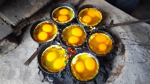 Most Amazing Egg Appe 14 Eggs Poach Making In Patna Rs. 40/- Only l Bihar Street Food
