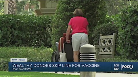 Wealthy donors skip line for vaccine