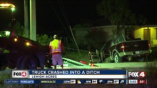 Truck into a ditch in Lehigh Acres