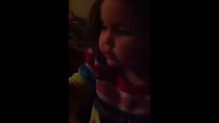 A cute child decides to create her own song