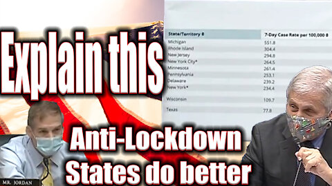Dr Fauchi Slam Dunked By Jim Jordan "explain why lockdown states do worse?"