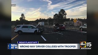 Wrong-way driver collides with trooper near Flagstaff